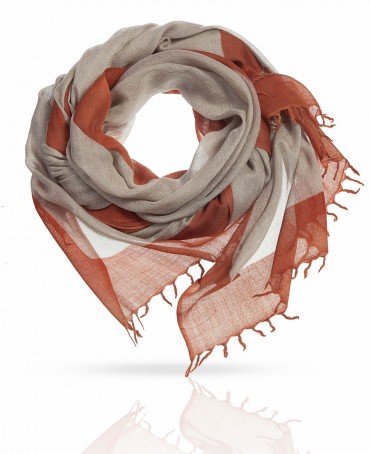 Палантин Унисекс W-BORDE/TAUPE.RUST